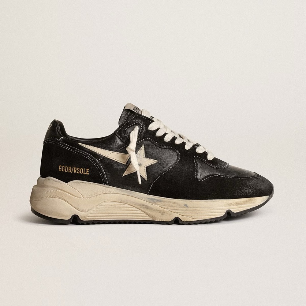 Golden Goose Women's Running Sole in black nappa and suede GGDB sz 37